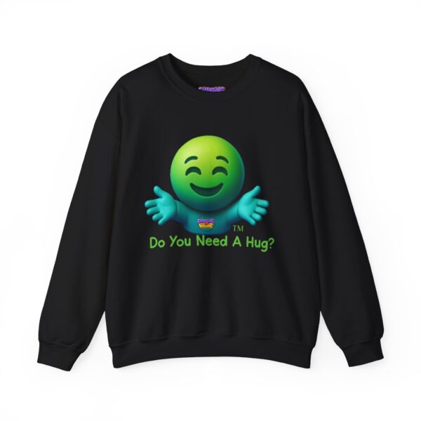 "Do You Need a Hug?" Green Emoji  Unisex Heavy Blend™ Crewneck Sweatshirt