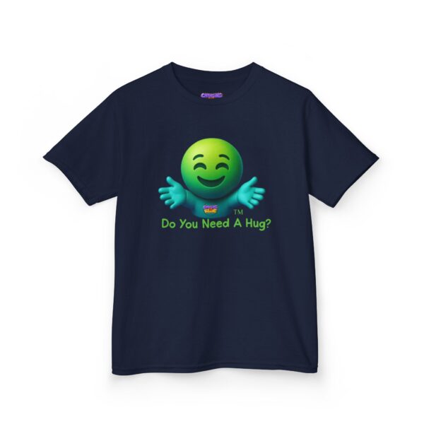 "Do You Need A Hug" Green Emoji Kids Heavy Cotton™ Tee