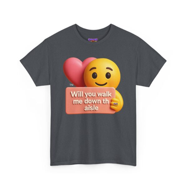 "Will You Walk Me Down The Aisle?" Pink Heart Emoji Unisex T-Shirt