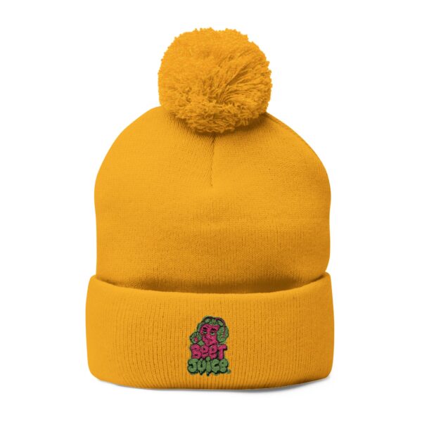 "Beet Juice" Pom-Pom Knit Cap (Embroidery)