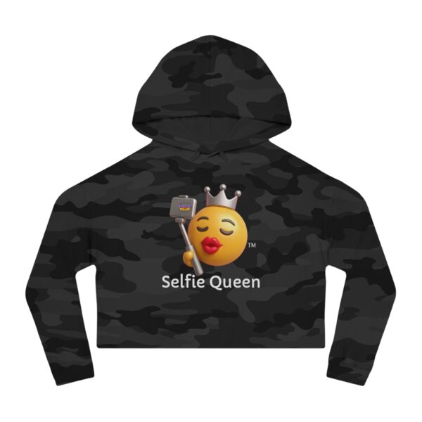 Emoji "Selfie Queen" Women’s Cropped Hooded Sweatshirt